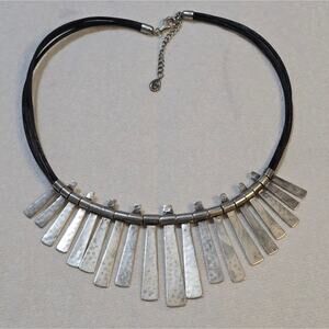 Silpada N3228 Nod to Mod Necklace .925 Sterling Silver Hammered 18"-20 Brutalist